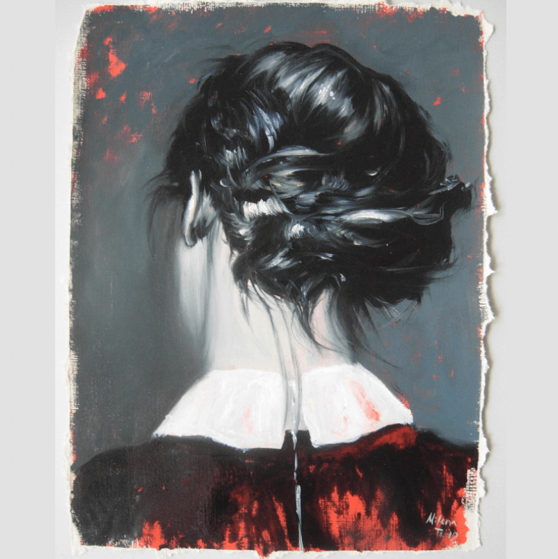 Milena Tsochkova The Wall oil on canvas 38x28cm 2019